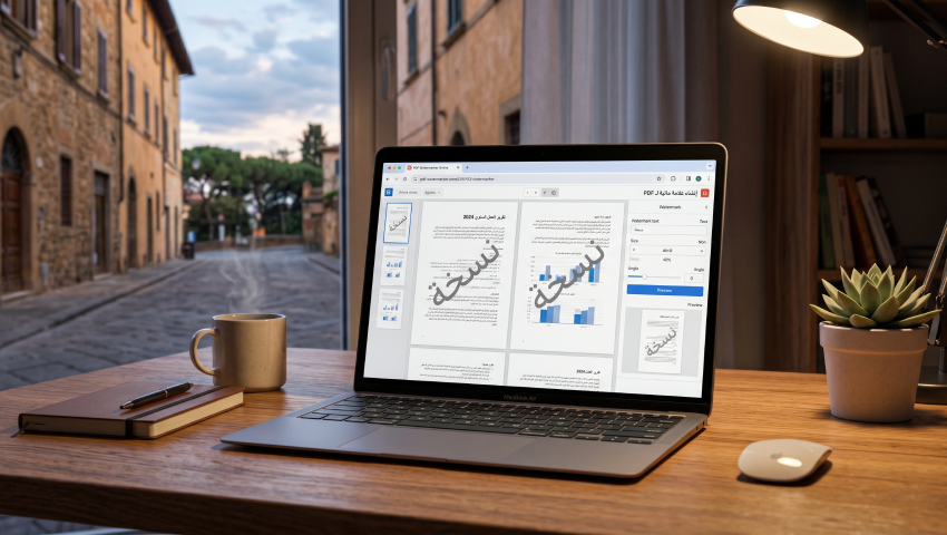 إنشاء علامة مائية ل PDF